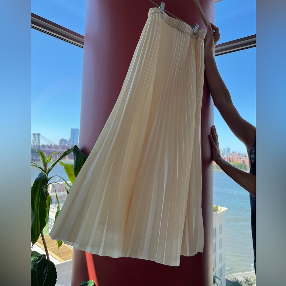 Other stories long maxi pleated cream skirt